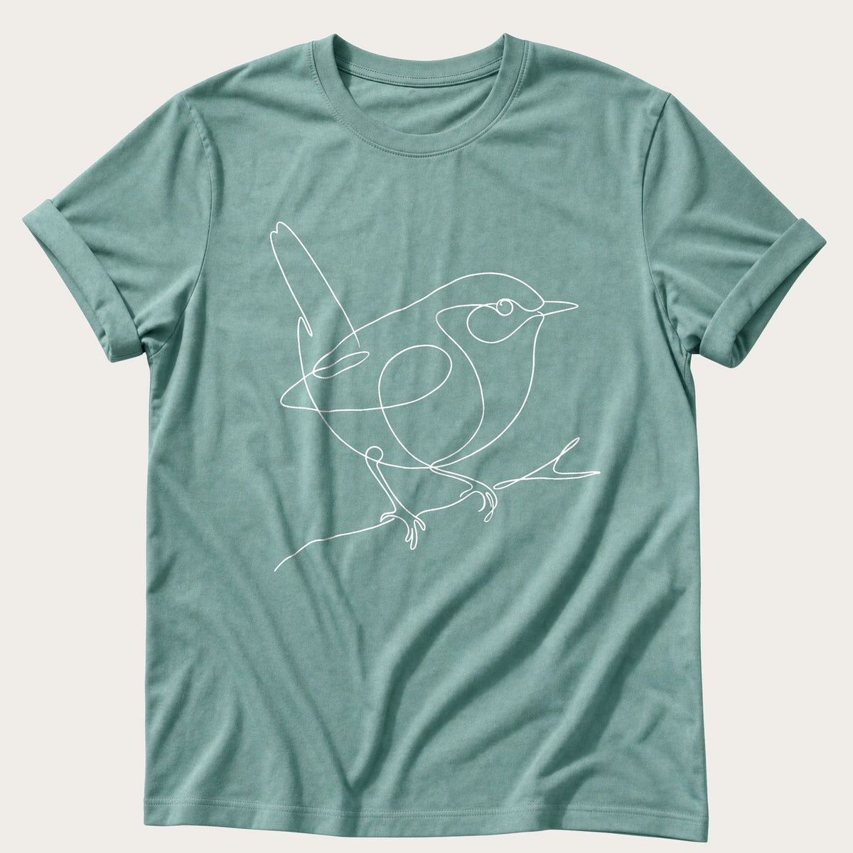 One Line Robin — Seafoam Comfort Colors tee