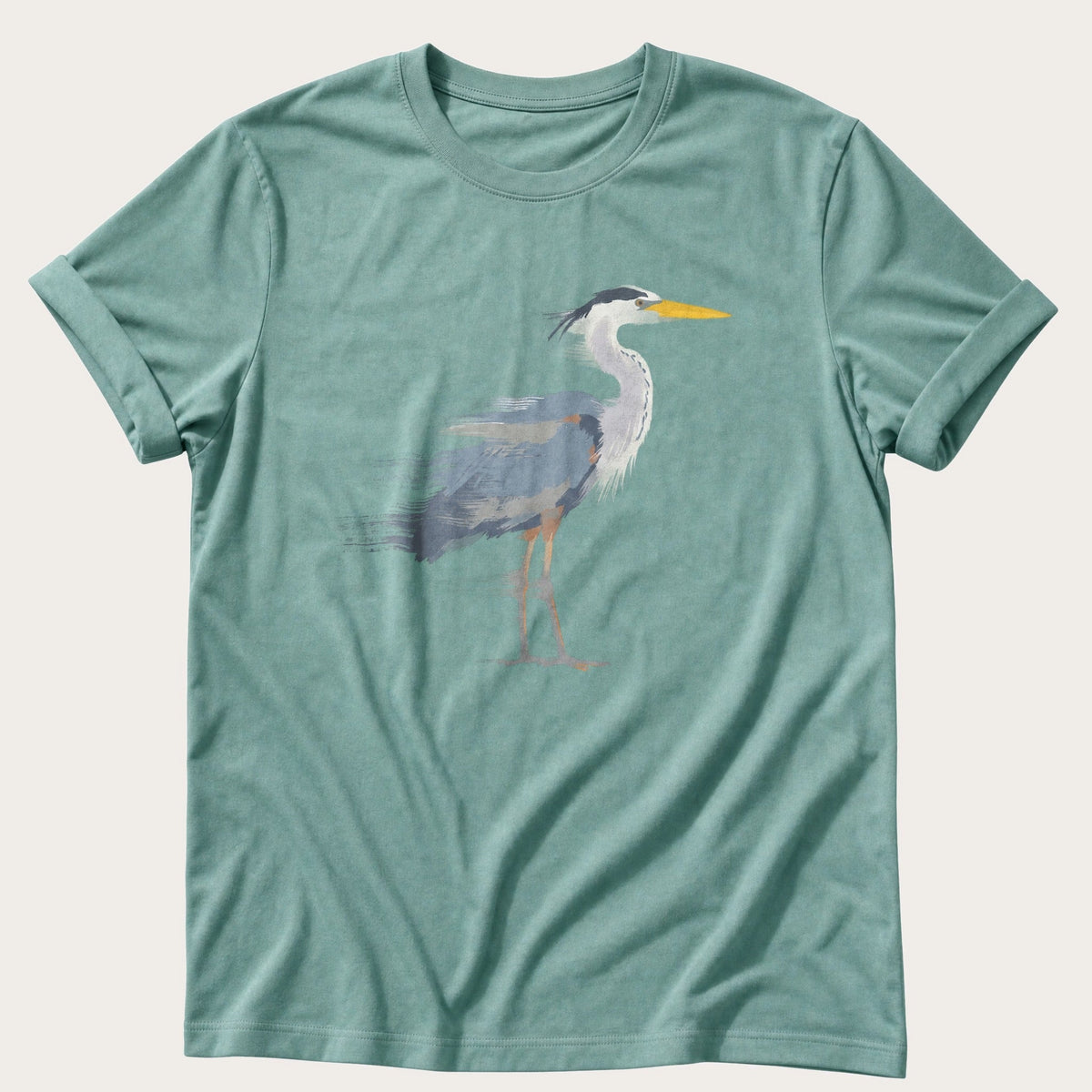 Painted Heron — Seafoam Comfort Colors tee