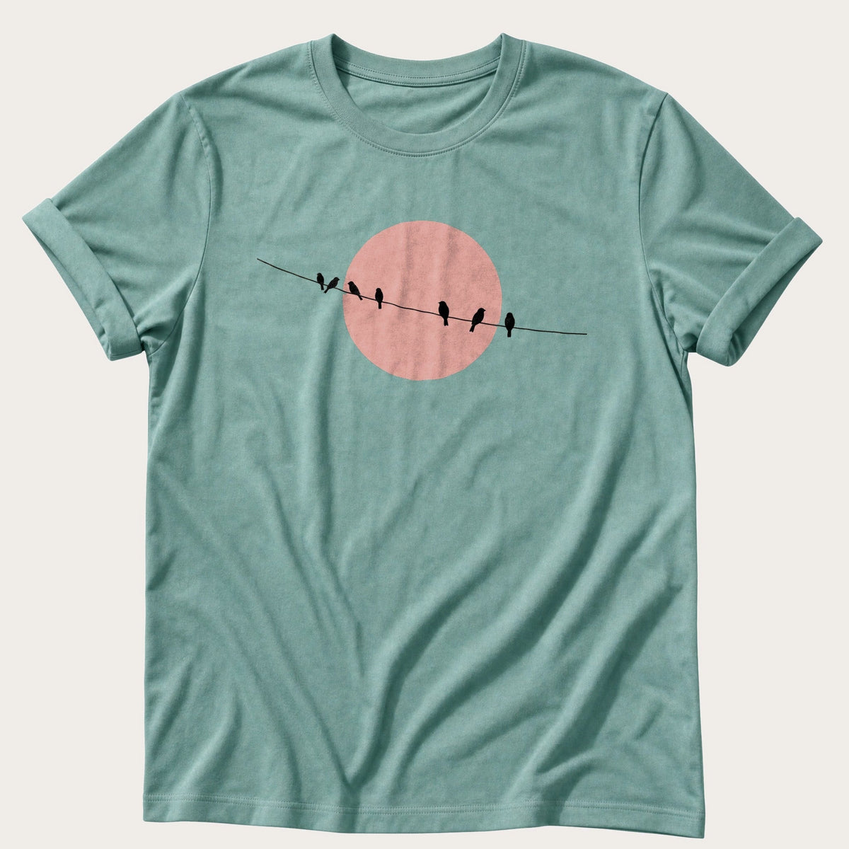 Starlings On The Wire — Seafoam Comfort Colors tee