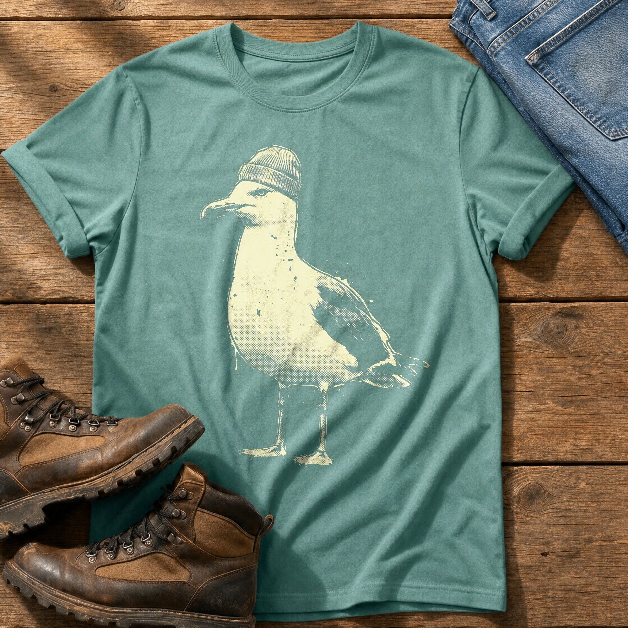 Street Seagull 6 — Seafoam Comfort Colors tee