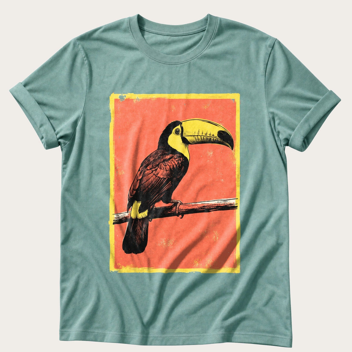 Toucan On A Branch — Seafoam Comfort Colors tee
