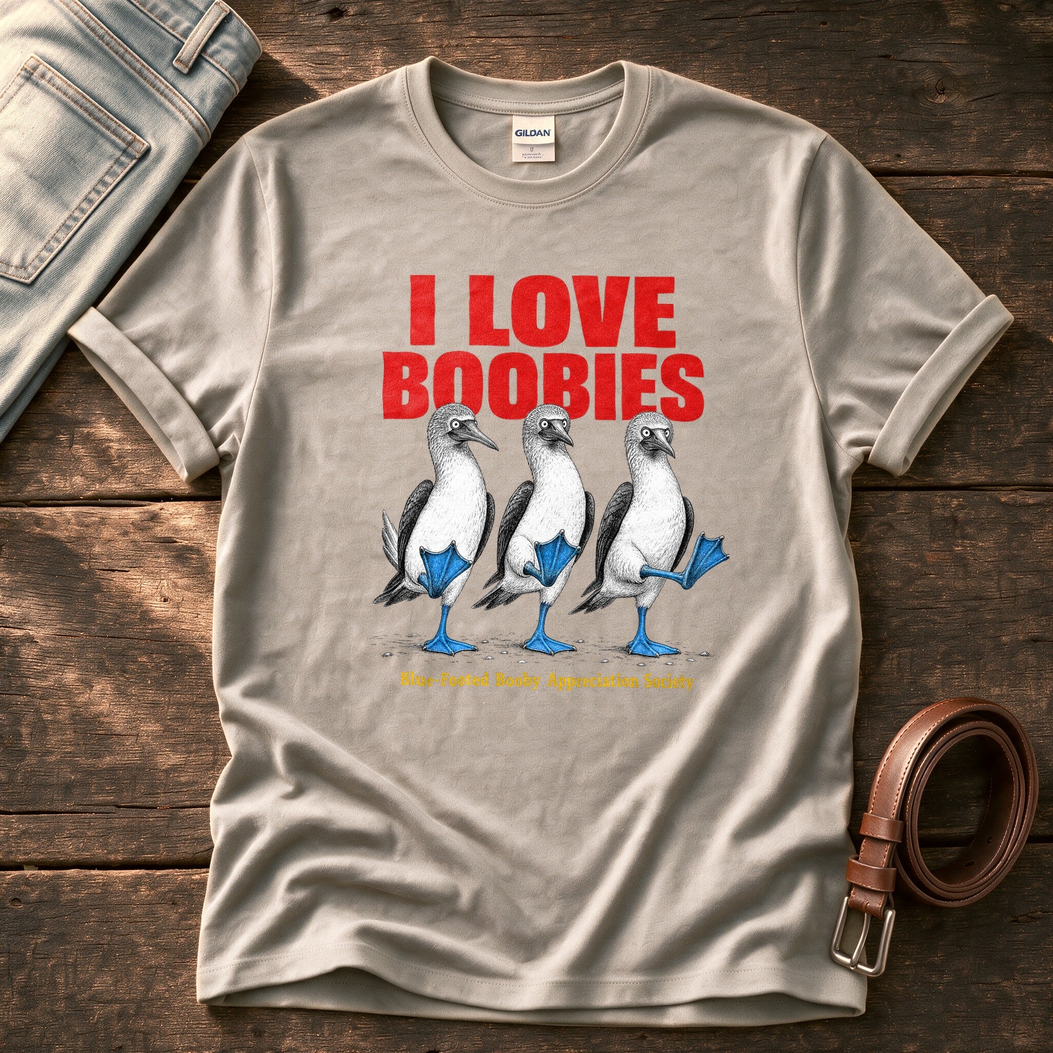 Boobies 3 — Stone Comfort Colors tee