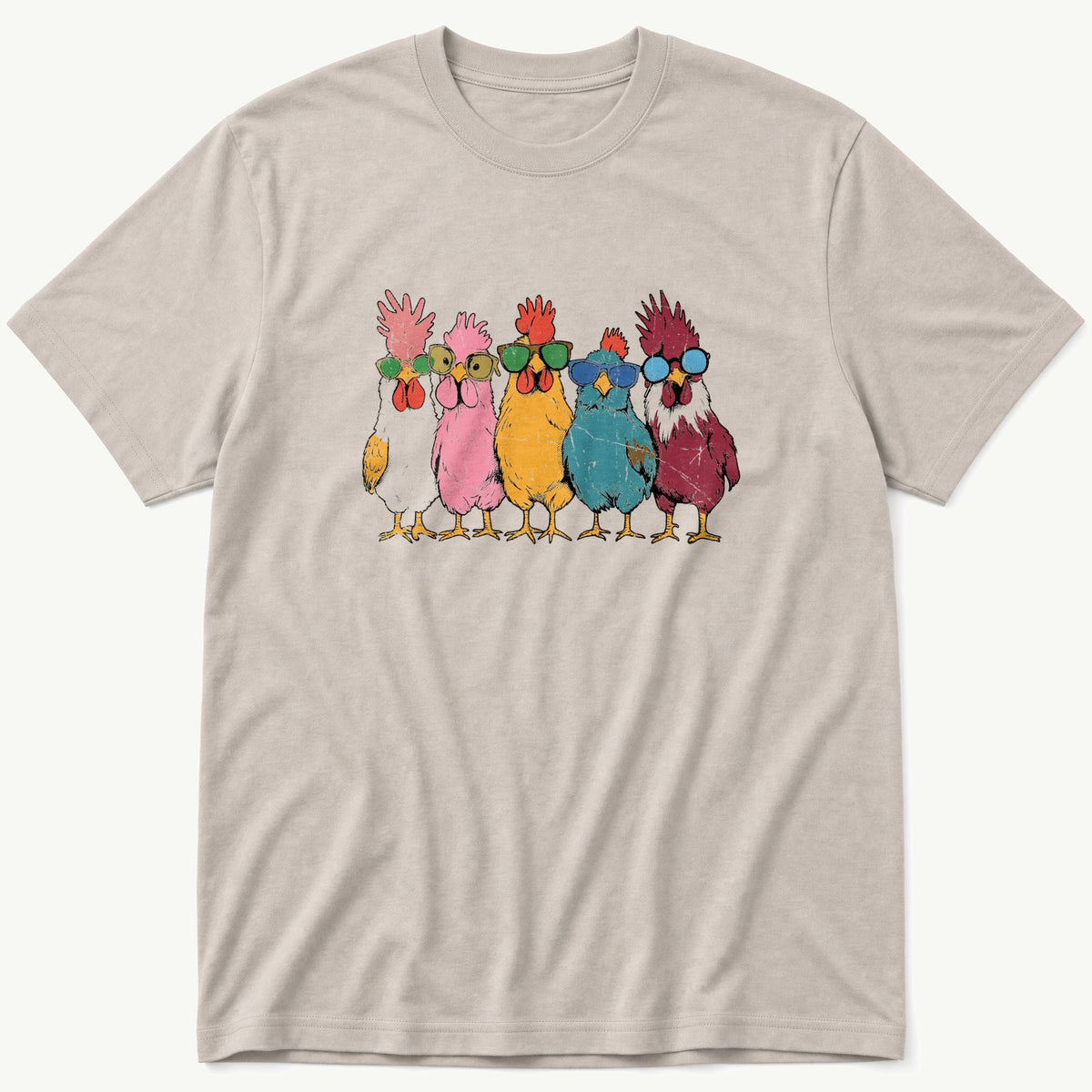 Chicken lineup — Stone T-Shirt