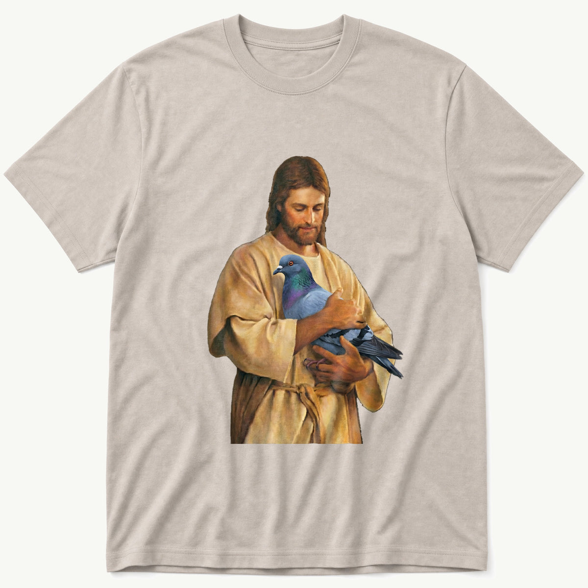 Christ With Pigeon 4 — Stone T-Shirt