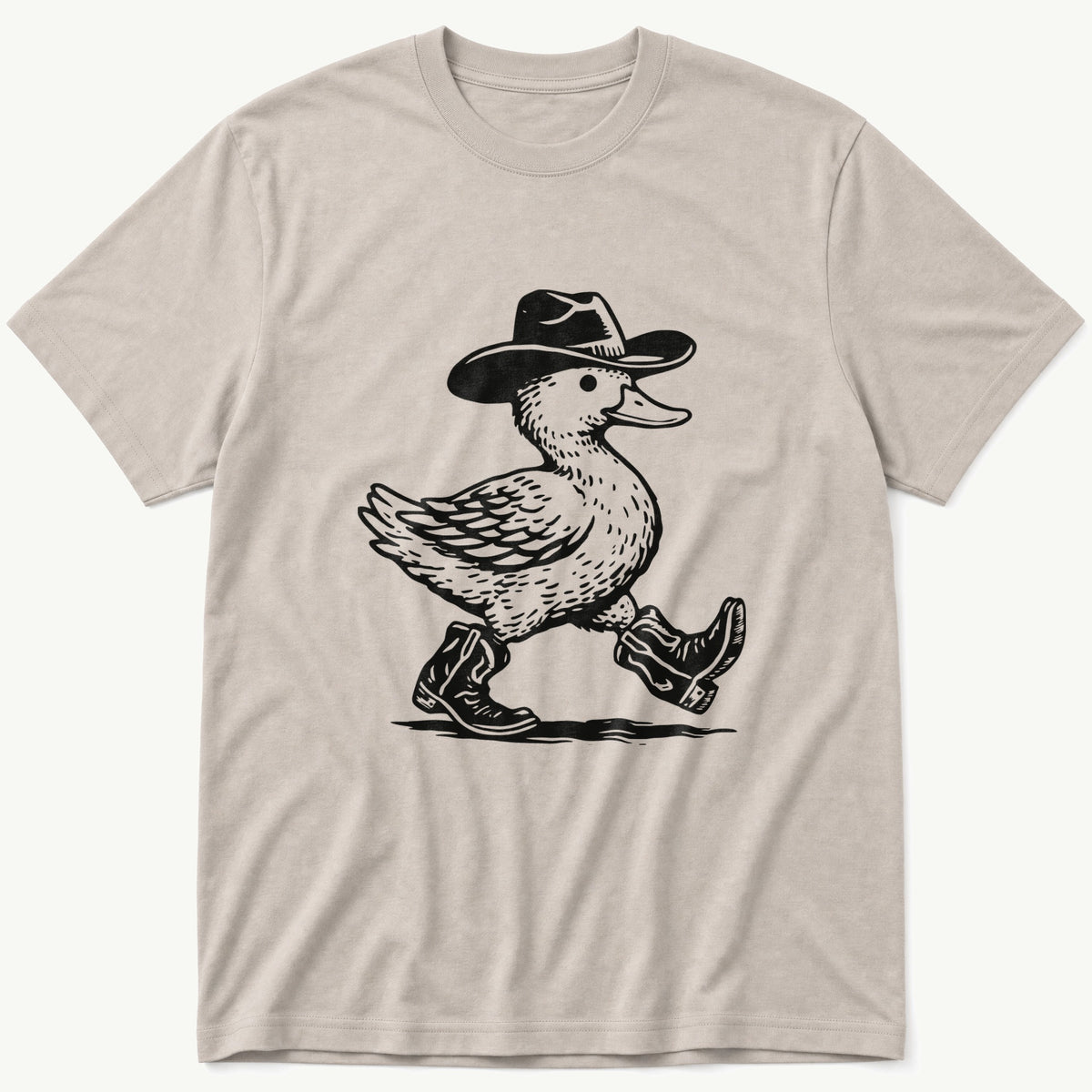 Cowboy Duck 3 — Stone T-Shirt