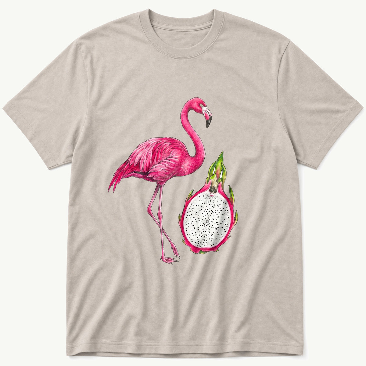 Flamingo Dragon Fruit — Stone T-Shirt