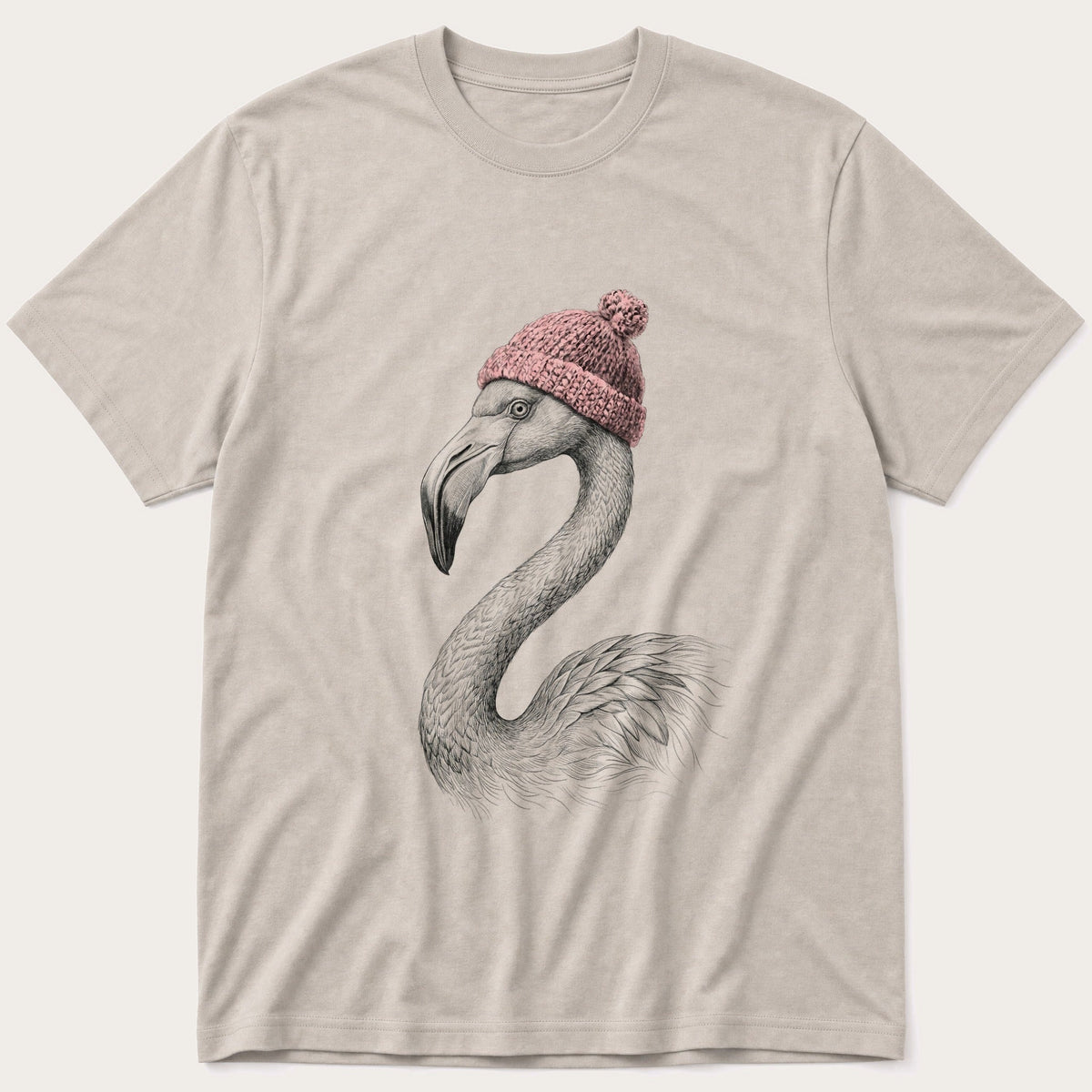 Flamingo Sketch 3 — Stone T-Shirt