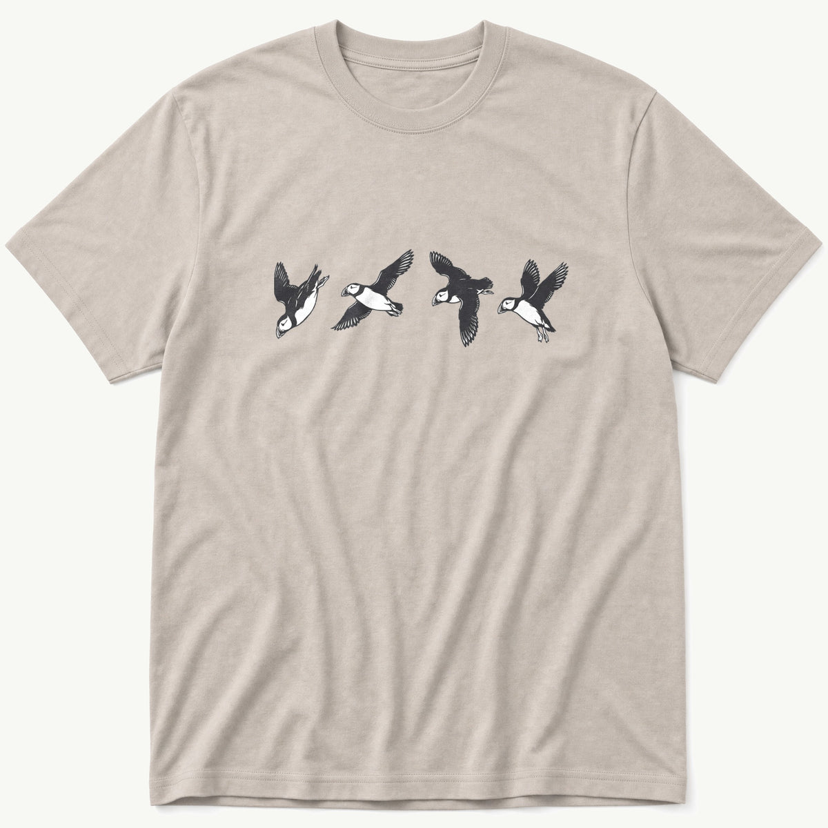 Flying Puffins 2 — Stone T-Shirt