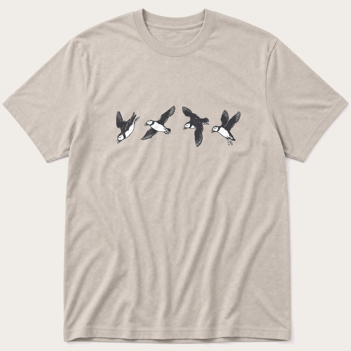 Flying Puffins 2 — Stone T-Shirt