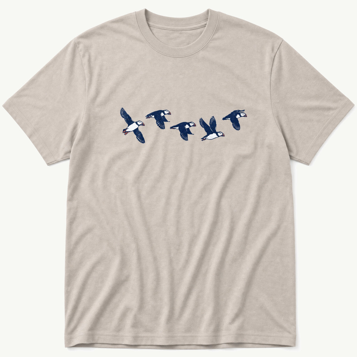 Flying Puffins 5 — Stone T-Shirt