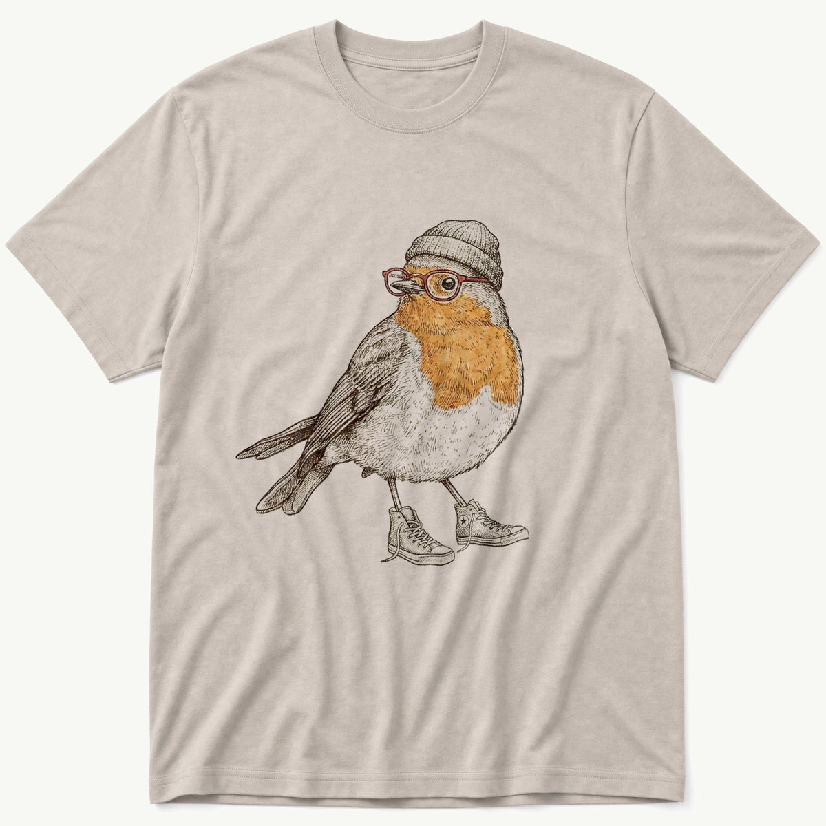 Hipster Robin 12 — Stone T-Shirt