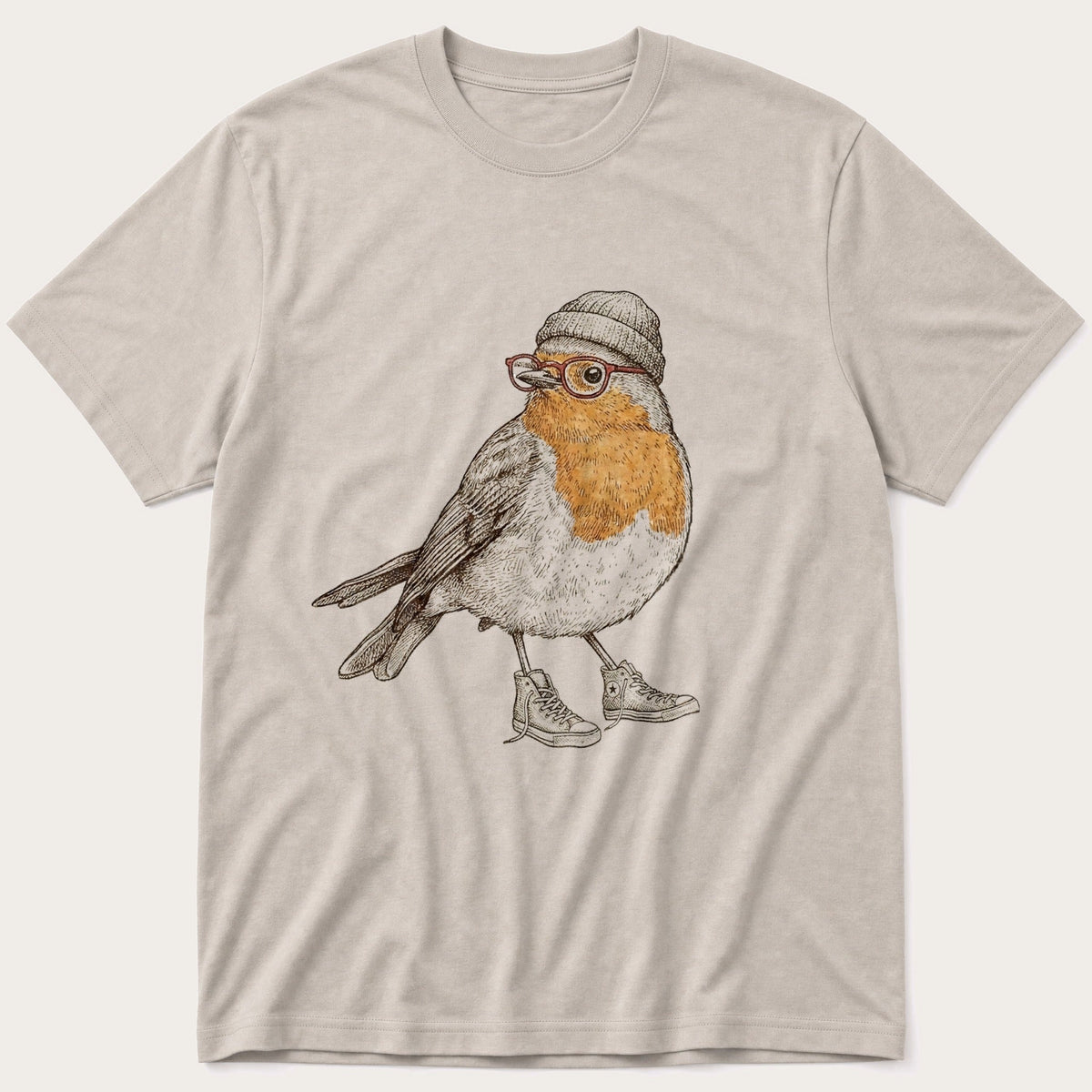Hipster Robin 12 — Stone T-Shirt