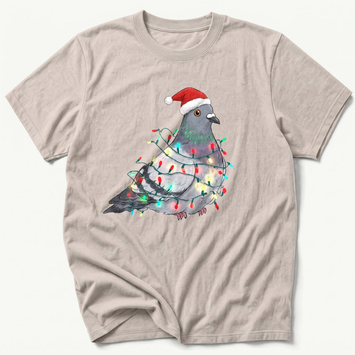 Lit Up Pigeon — Stone T-Shirt