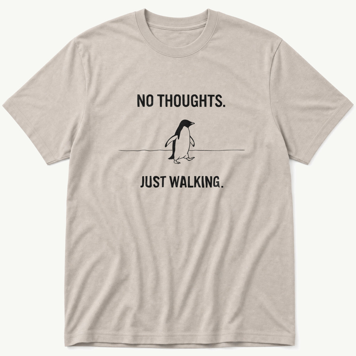 No Thoughts Just Walking — Stone T-Shirt