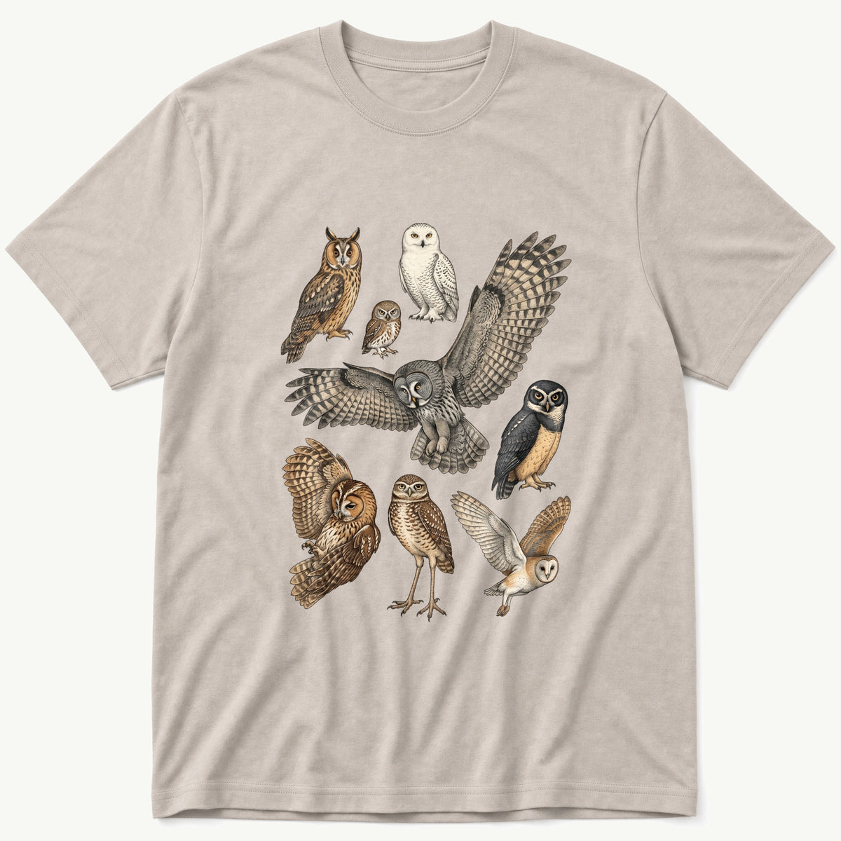 Owl Bird Breeds 3 — Stone T-Shirt