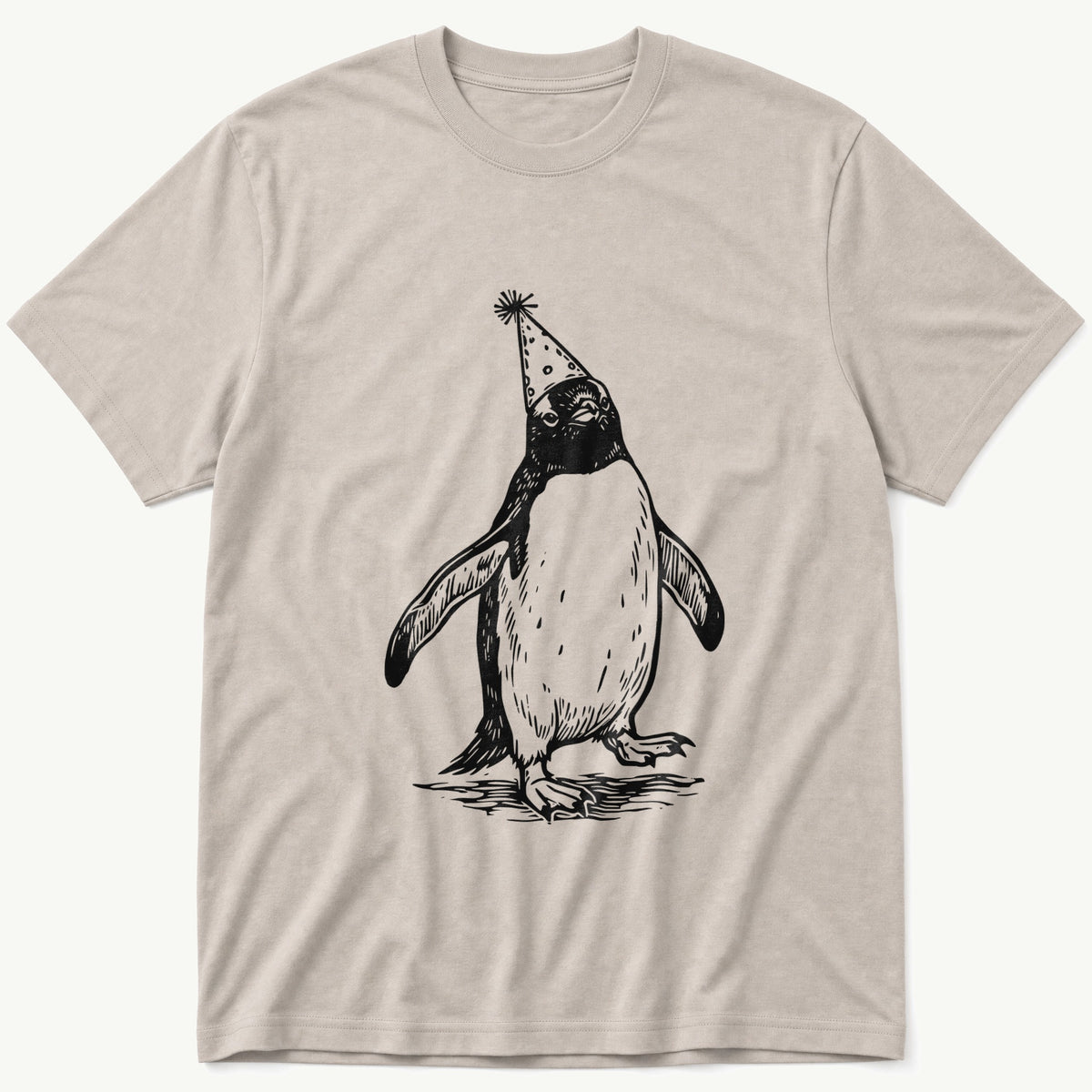 Party Penguin 2 — Stone T-Shirt