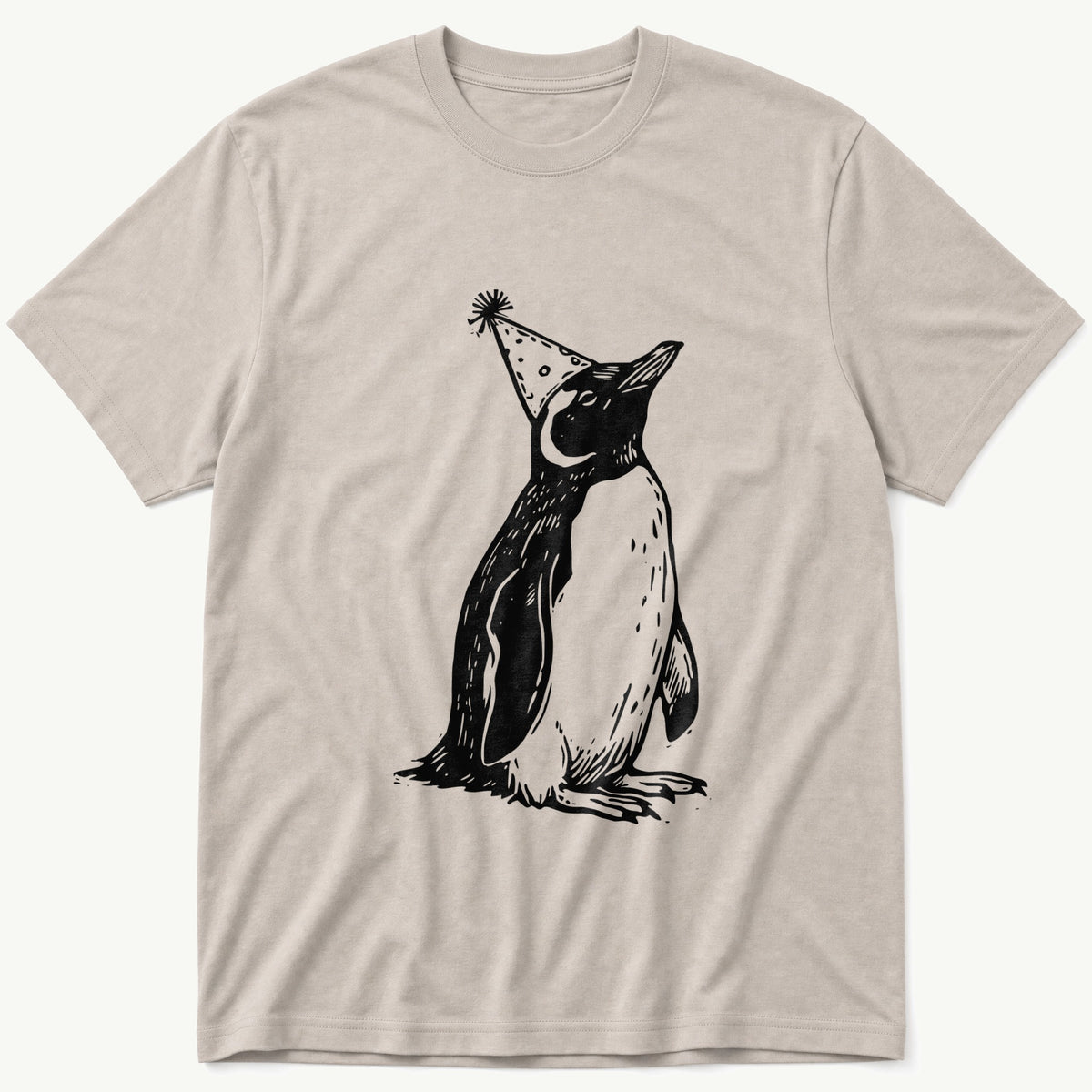 Party Penguin 44 — Stone T-Shirt