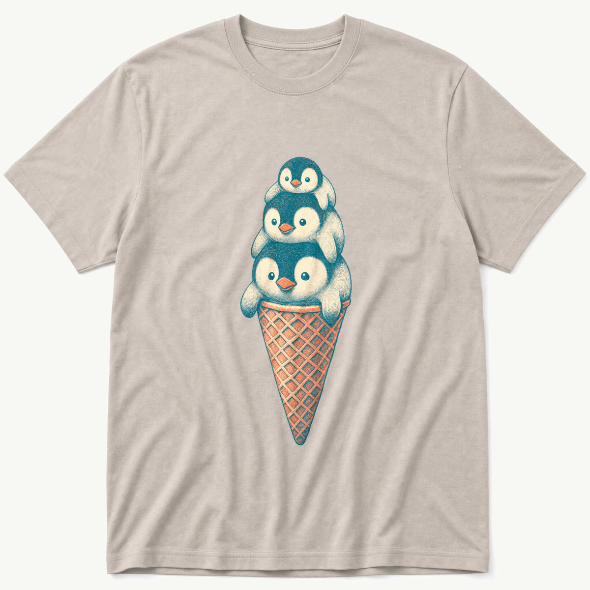 Penguin Cone 3 — Stone T-Shirt