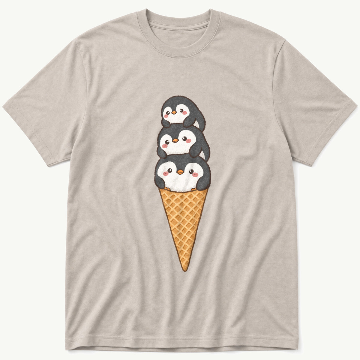 Penguin Cone 6 — Stone T-Shirt