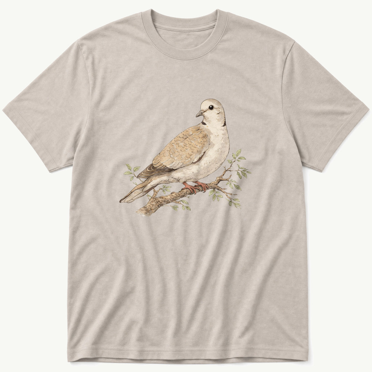 Pigeon On Branch 56 — Stone T-Shirt