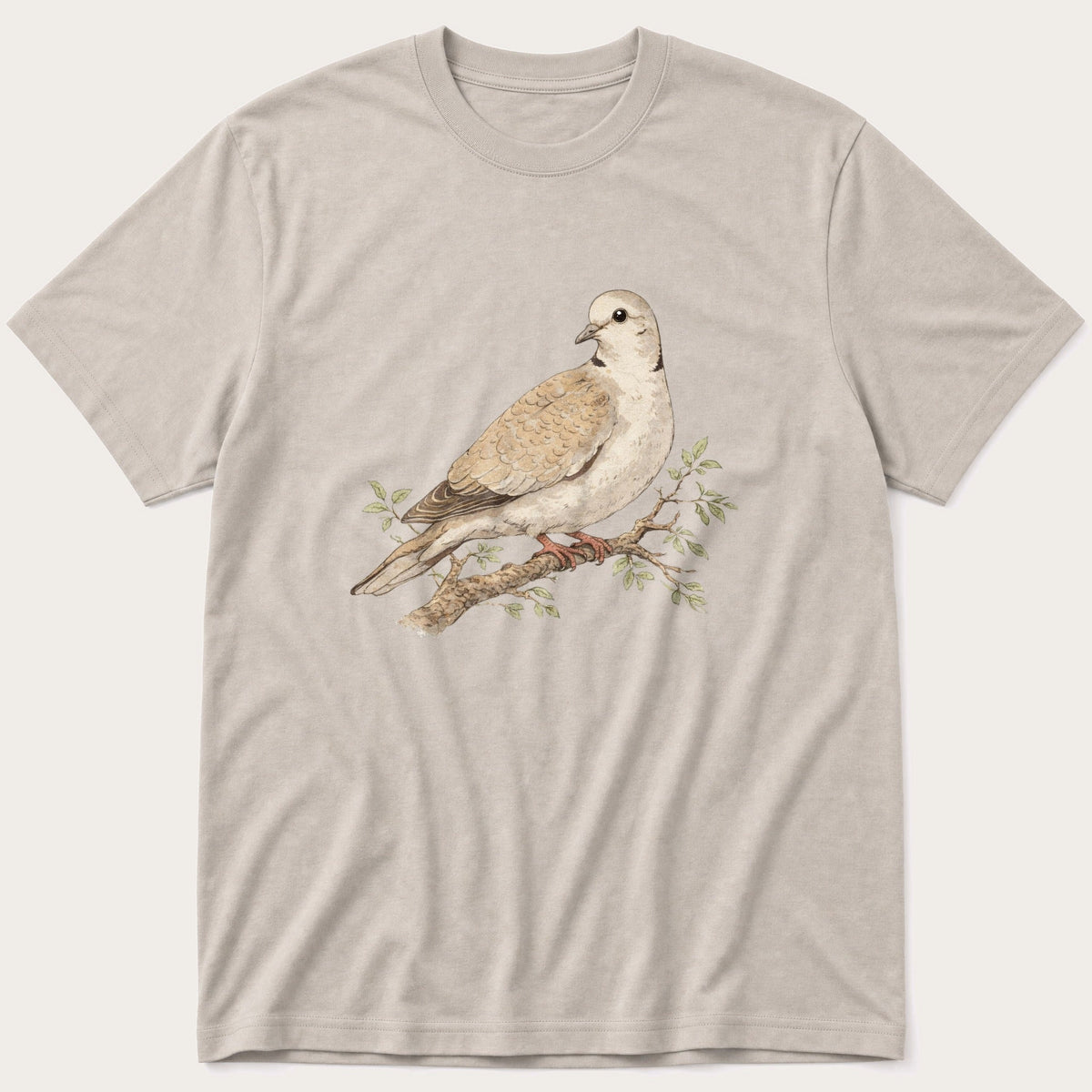 Pigeon On Branch 56 — Stone T-Shirt