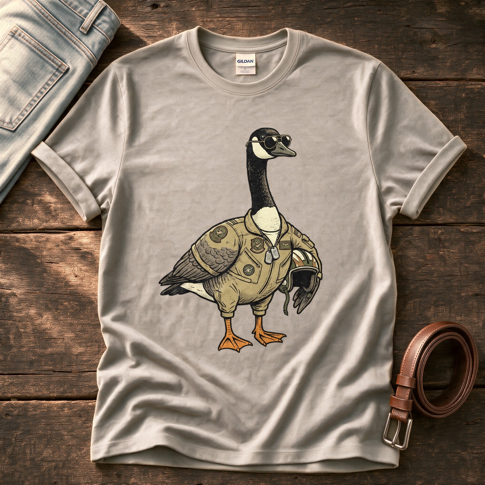 Pilot Goose — Stone Comfort Colors tee