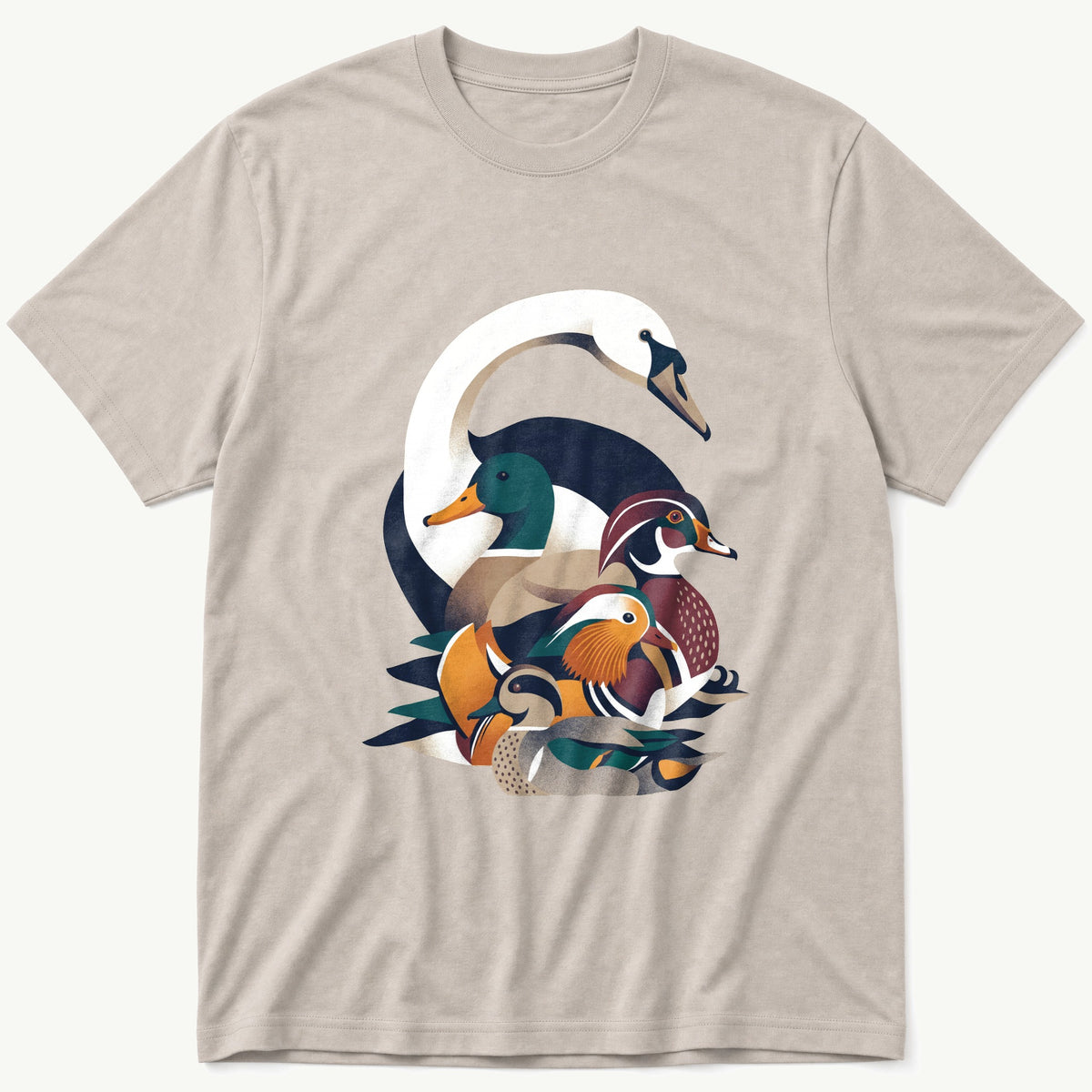 Pond Bird Breeds 12 — Stone T-Shirt