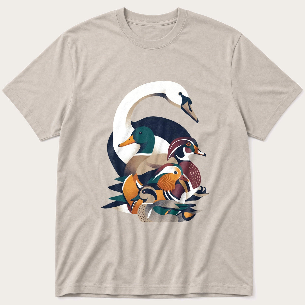 Pond Bird Breeds 12 — Stone T-Shirt