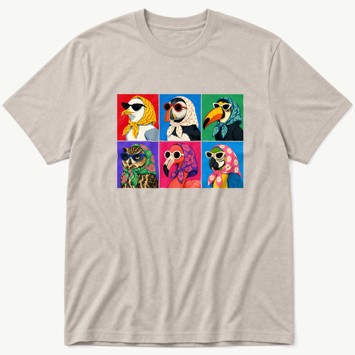 Pop Art Birds 4 — Stone T-Shirt