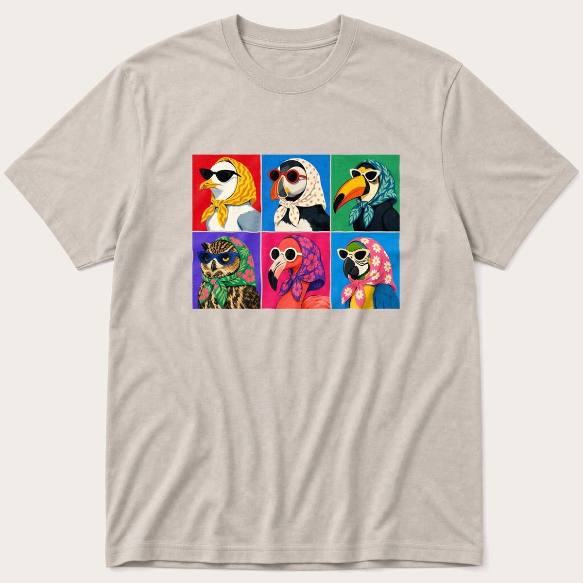 Pop Art Birds 4 — Stone T-Shirt