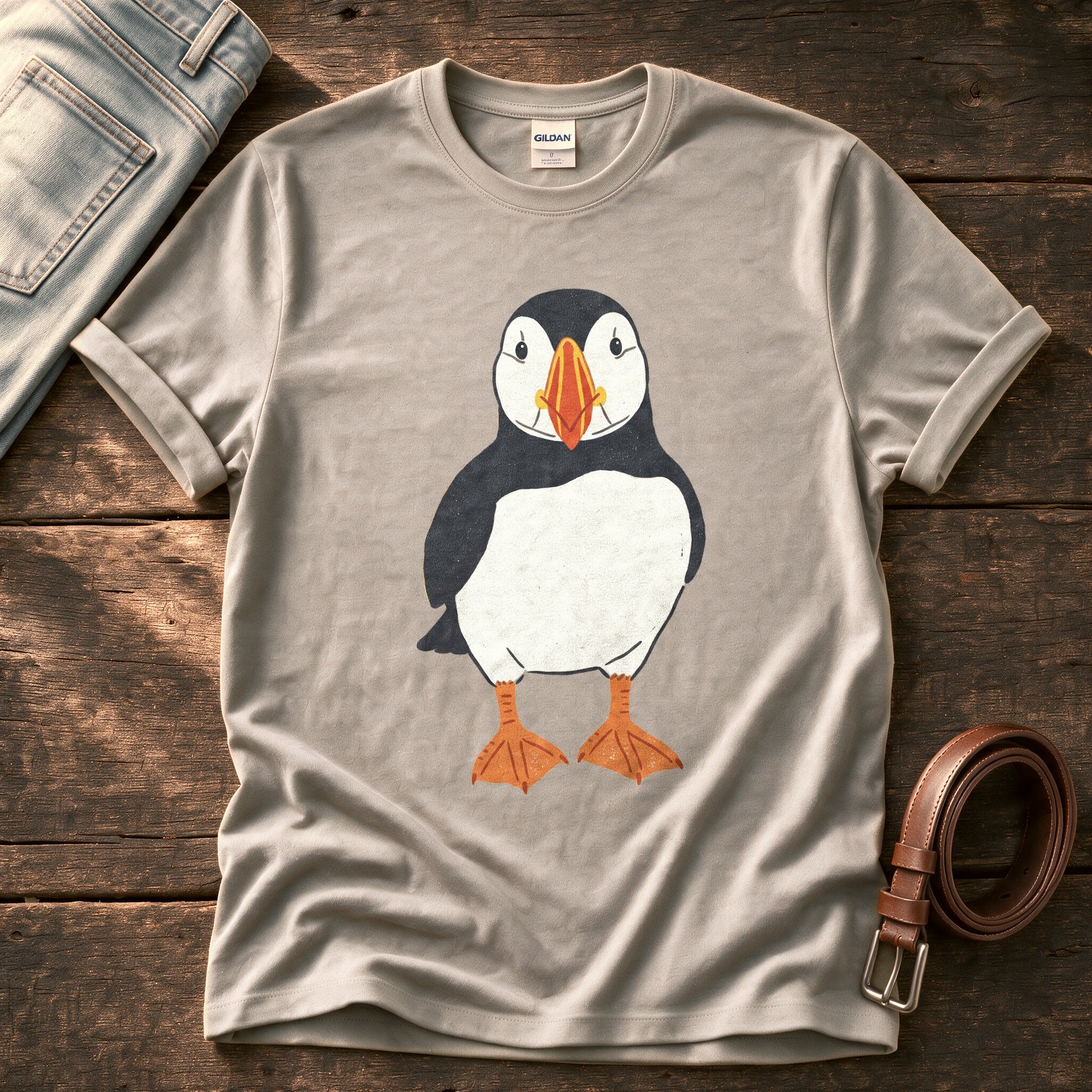 Puffin 22 — Stone Comfort Colors tee