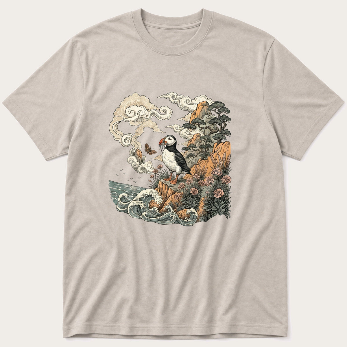 Puffin Cliff Murul 7 — Stone T-Shirt