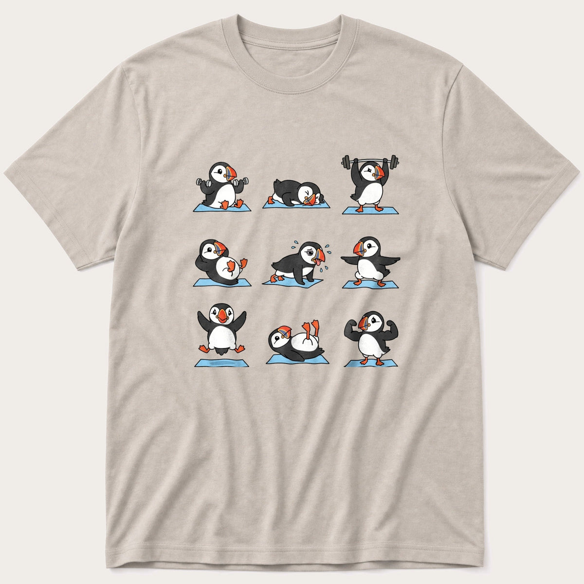 Puffin Workout — Stone T-Shirt
