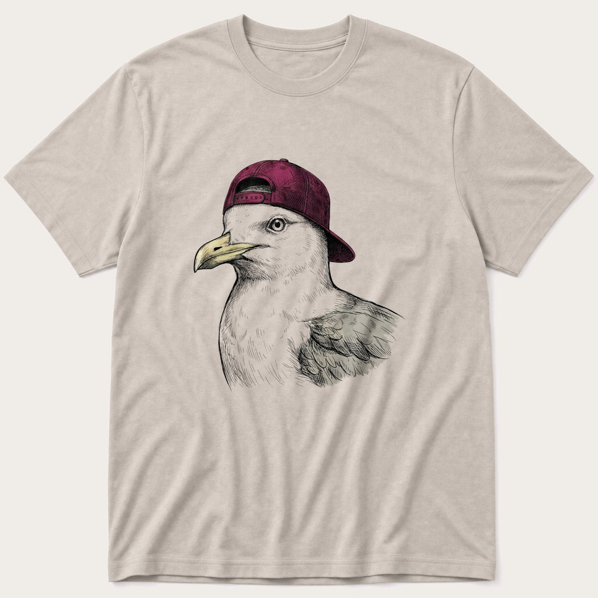 Seagull With Cap 12 — Stone T-Shirt