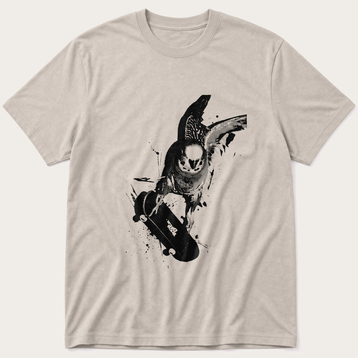Skater Budgie 32 — Stone T-Shirt
