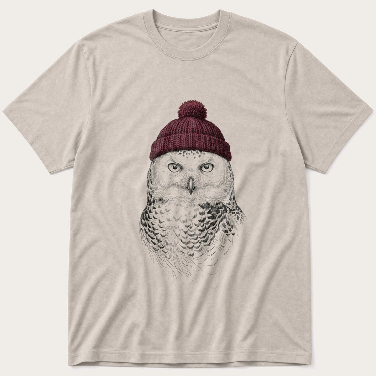 Snow Owl Sketch 5 — Stone T-Shirt