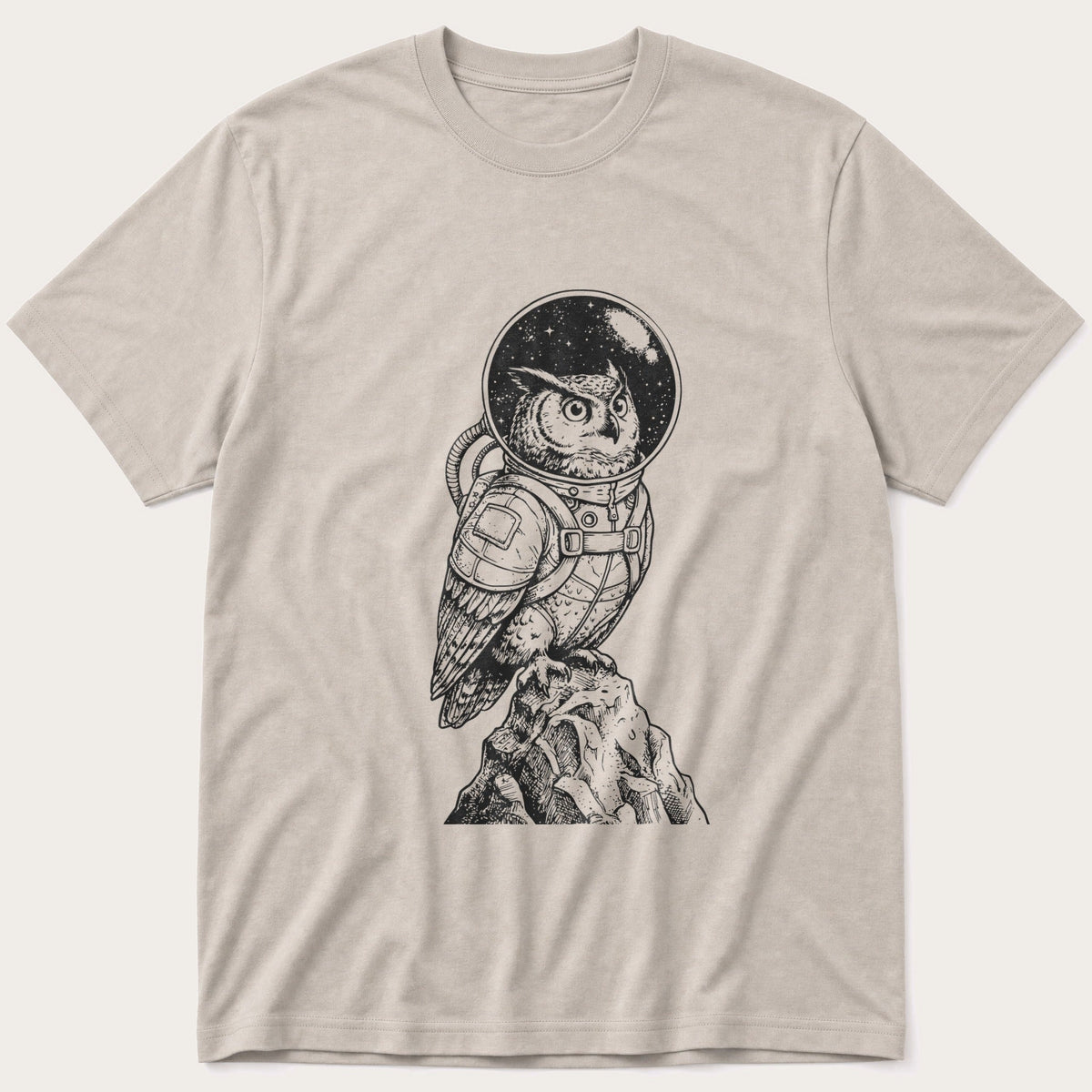 Space Owl 5 — Stone T-Shirt