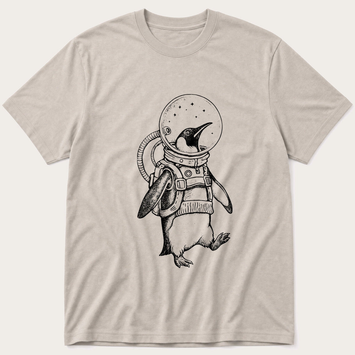 Space Penguin 4 — Stone T-Shirt