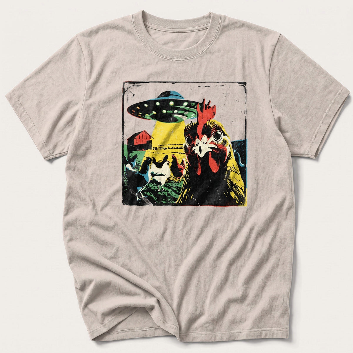 Spaceship Chicken 22 — Stone T-Shirt