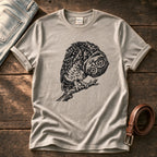 Tilted Head Owl 11 — Stone Comfort Colors tee