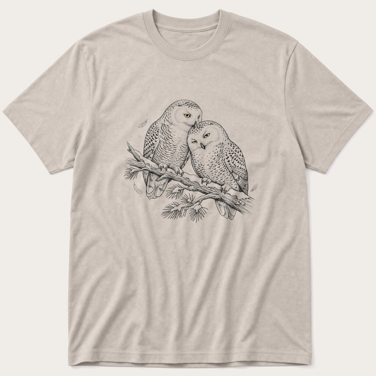 Two Snow Owls 2 — Stone T-Shirt