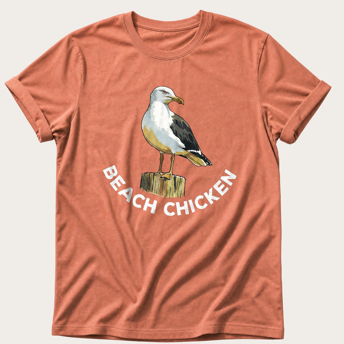 Beach Chicken 12 — Terracotta Comfort Colors tee