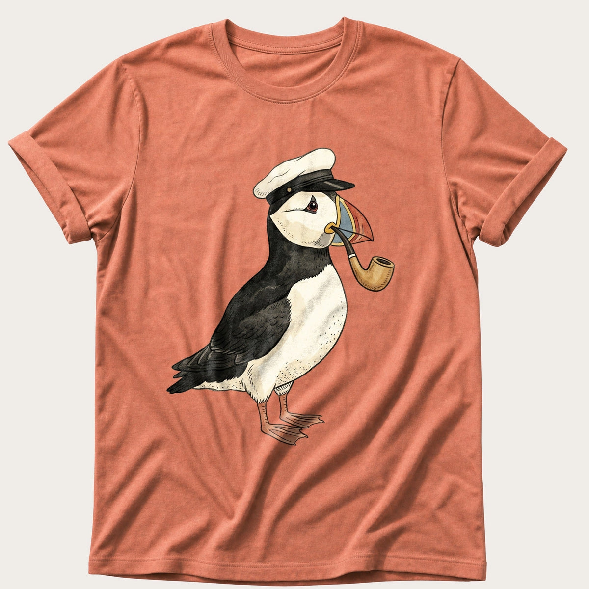 Cap Puffin 1 — Terracotta Comfort Colors tee