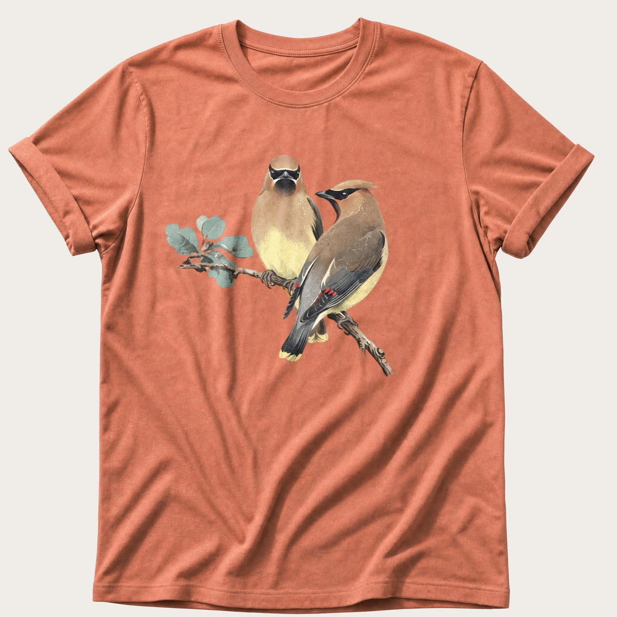 Cedar Waxwing — Terracotta Comfort Colors tee
