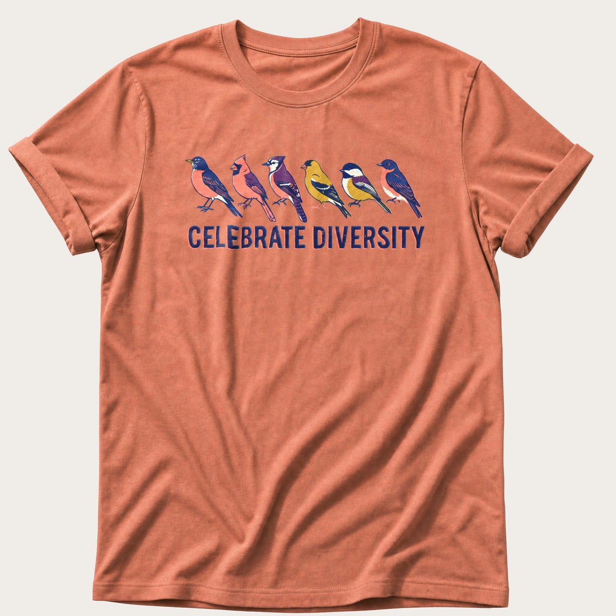 Celebrate Diversity Song Birds 3 — Terracotta Comfort Colors tee