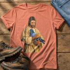 Christ With Pigeon 4 — Terracotta Comfort Colors tee