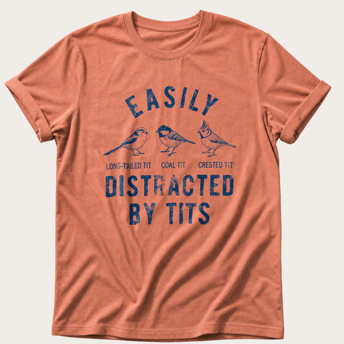 Distracted By Tits — Terracotta Comfort Colors tee