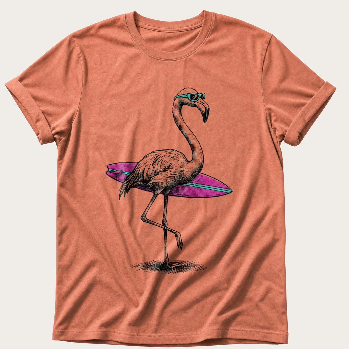 Flamingo Surf Club — Terracotta Comfort Colors tee
