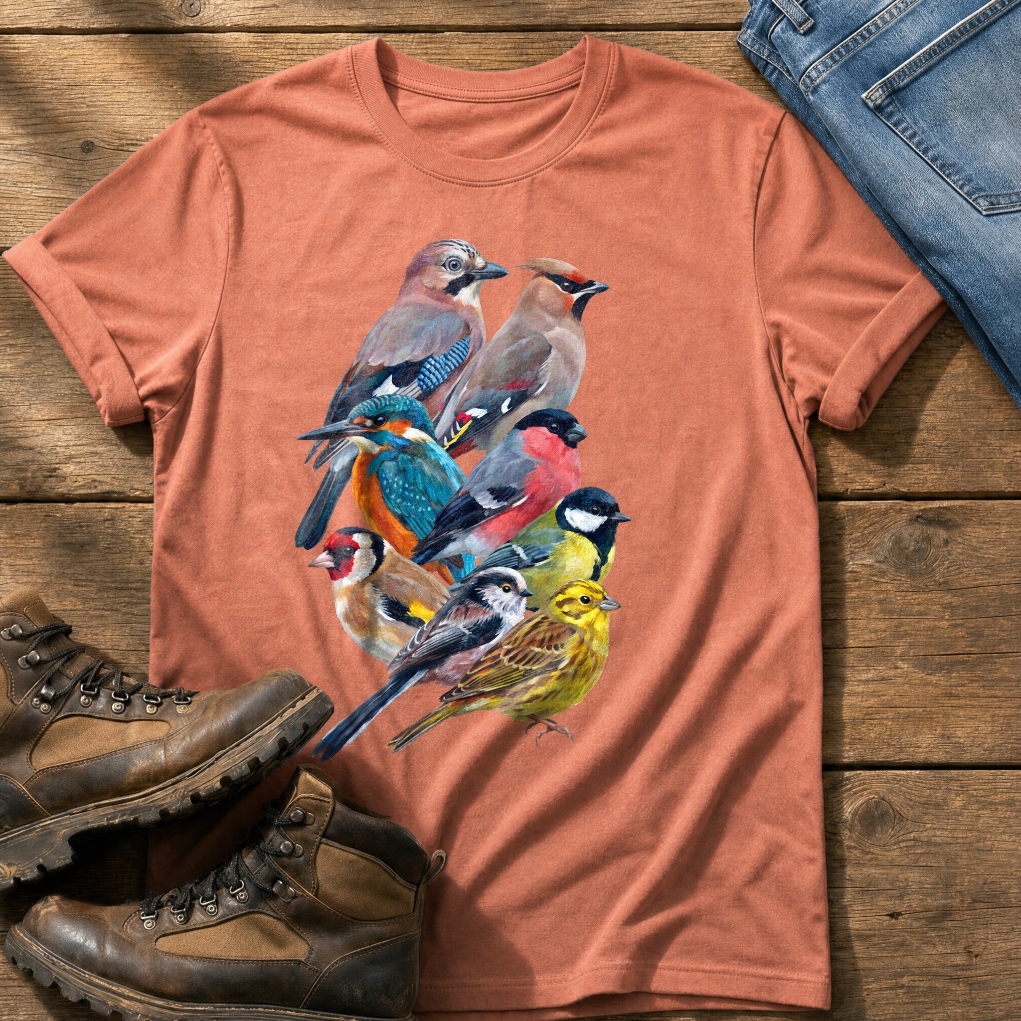 Garden Birds Of Britain — Terracotta Comfort Colors tee