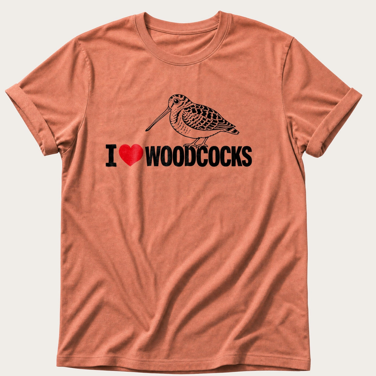 I Heart Woodcocks — Terracotta Comfort Colors tee